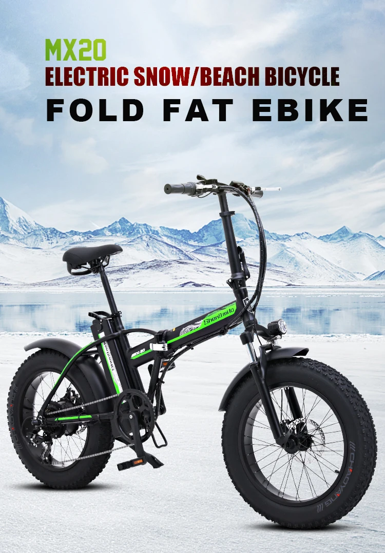 Clearance Electric bike 20 inch eBike snowbike 48V 15AH lithium battery hidden Adult commuter bike electric bicycle 3