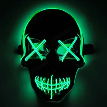 

Skull Design Halloween LED Light Up Mask Full Face Covered Luminous Glow Party Favors Supplies Mask Mascarillas Glow In The Dark