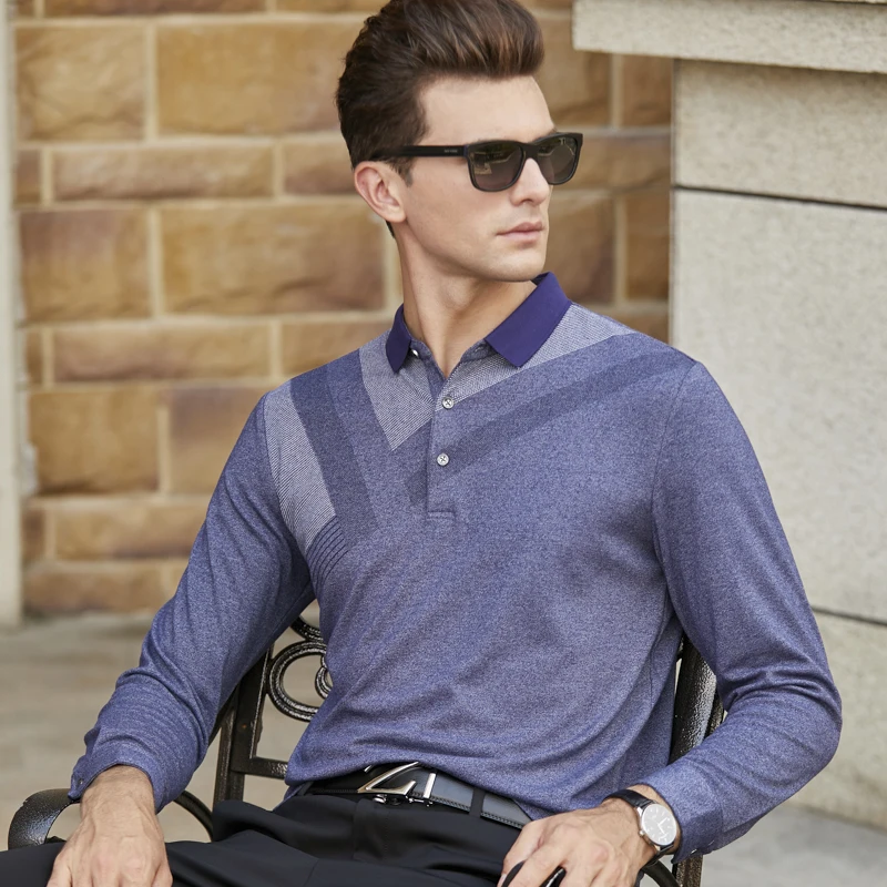 Брендовая мужская мода, Camisa, рубашки поло с длинным рукавом, мужская рубашка с воротником поло, дышащие мужские футболки, топы, одноцветные, на каждый день, не скатываются