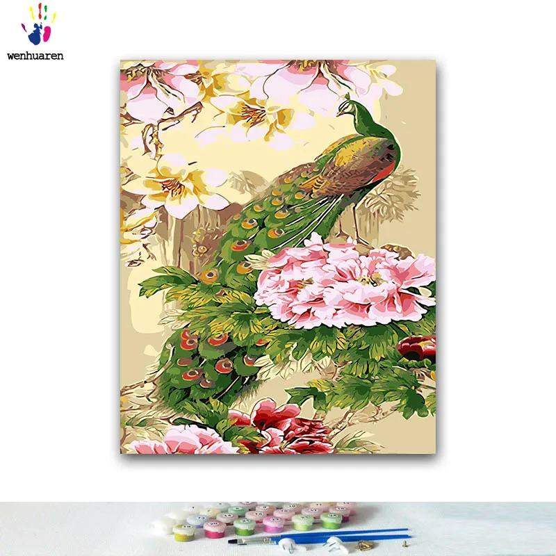 Paint By Numbes художественная краска по номерам цветные животные Дельфин черепаха слон лиса павлин ручной работы наполнение и цвет ing подарок - Цвет: 100260