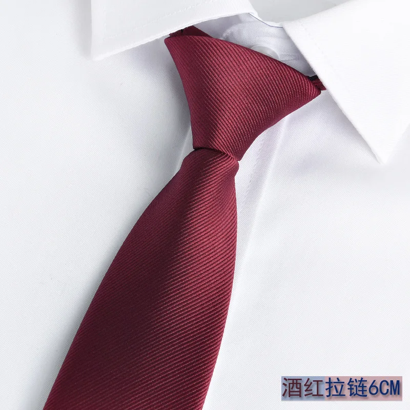04 Zipper Necktie Polyester Men Unisex Shirt Suit Business Banquet Wedding Daily Casual Korean Narrow Solid-color Tie Gifts Trendy - Color: 04