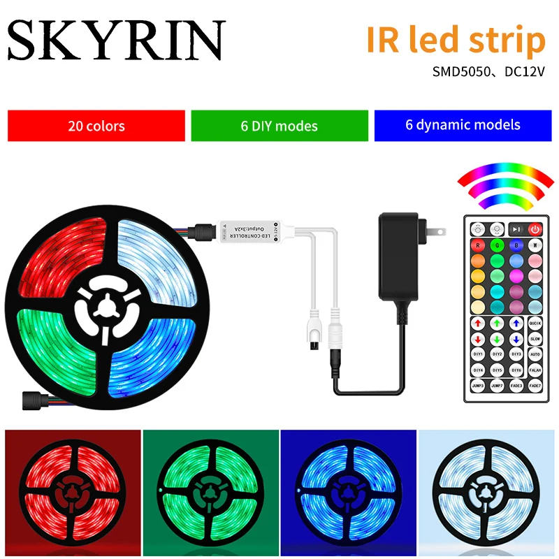 SKYRIN прокладки СИД светильник RGB SMD 5050 гибкая лента Fita без Водонепроницаемый 5 м 10 15