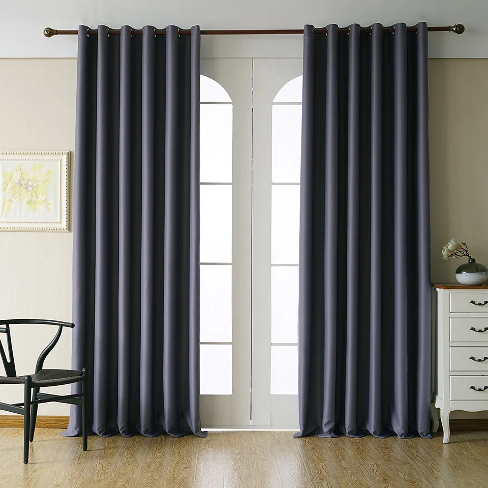Modern Blackout Curtains for Living Room Bedroom Curtains for Window Treatment Drapes Solid Finished Blackout Curtains 1 panel