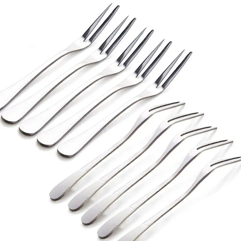 Stainless Steel Fruit Forks Flatware Set For Cake Salad Cocktail Dessert Of 10 Marshmallow Small Table Pas | Дом и сад