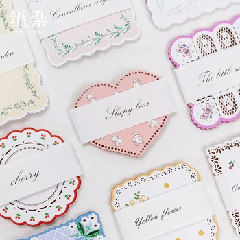 

12set/lot Memo Pads Sticky Notes Handkerchief shop Paper diary Scrapbooking Stickers Office School stationery Notepad