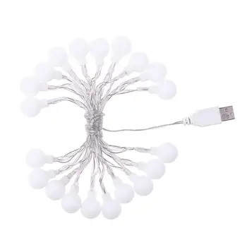 

Warm White Lights LED Globe Mini Light Bulb Shape Lamp Strings Garland USB Charge Weddings Bars 2.35m Indoor Decoration