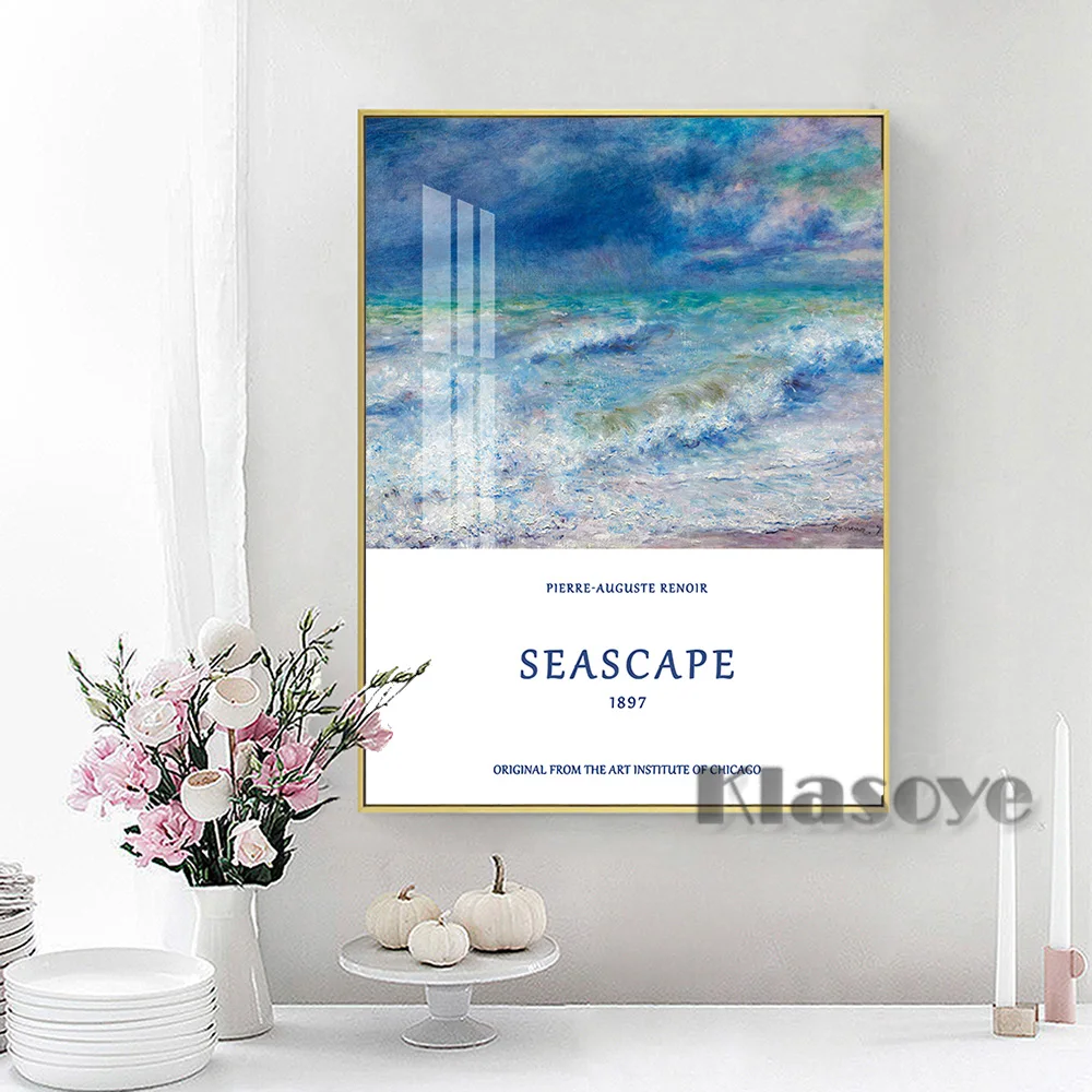 Pierre Auguste Renoir Impressionismo Mostra Museo Poster Seascape Retro Canvas Painting Art Prints Soggiorno Home Decor
