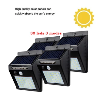 

2/4PCS Outdoor Lighting 30 LED Solar Body Sensor Light Outdoor Wall Lamp Garden Integrated Street Light Waterproof Home Light 50