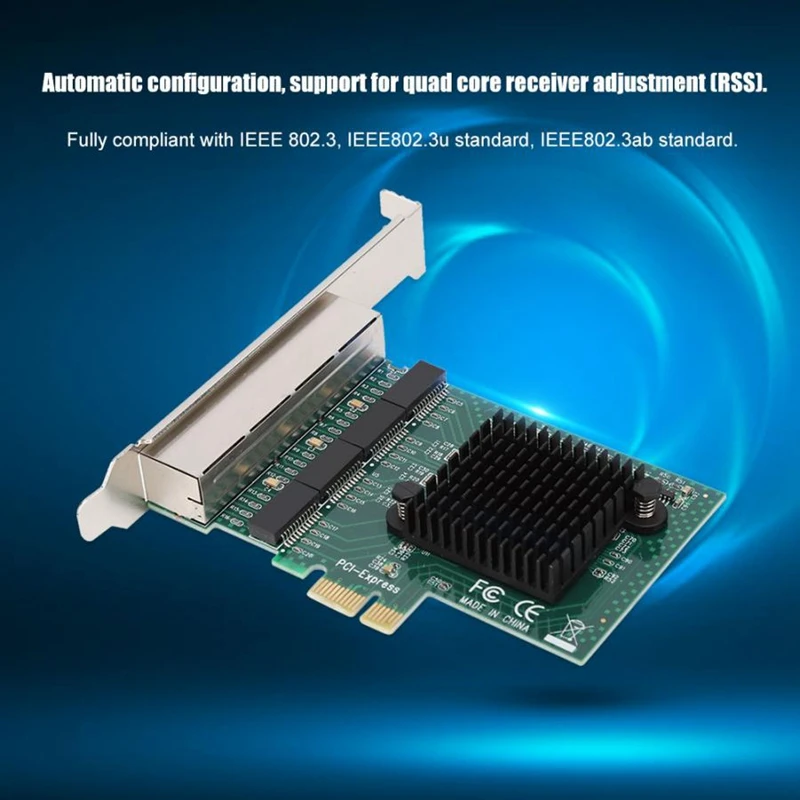 

8104-T4 PCI-E 4 Port Gigabit Network Card Server 4xRTL8111G Main Control Chip