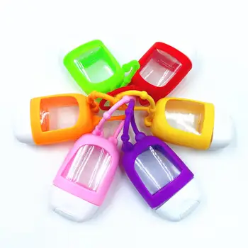 

1 Pc 30ml Portable Mini Empty Bottle Traveling Refillable Bottle Silicone Protective Cover Hand Sanitizer Sub Bottle