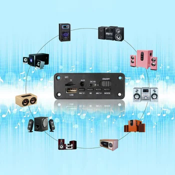 

AOZBZ Bluetooth 5.0 Mp3 Player Decoder Board 2x3w Speaker Car FM Radio Module 5v TF USB Aux Audio For Car Handsfree