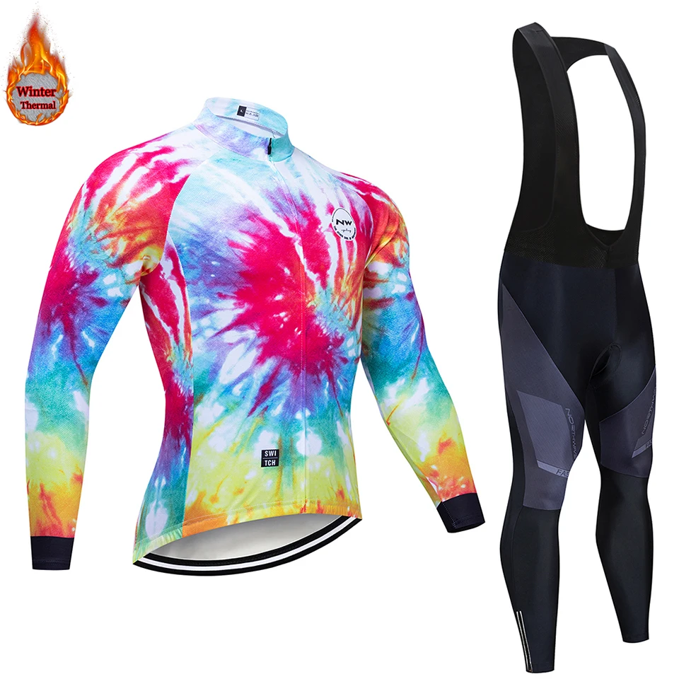 

2020 NW Pro team Winter Long Sleeve Uniform Cycling Jersey Set MTB Bicycle Apparel Maillot Ropa Ciclismo Thermal Fleece Bike