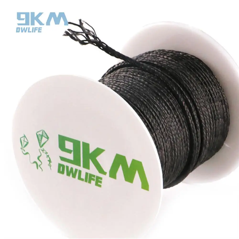 100ft 500lb Kevlar Line For Fishing Camping 1.5mm Black Kevlar Braided Cord Large Kite String