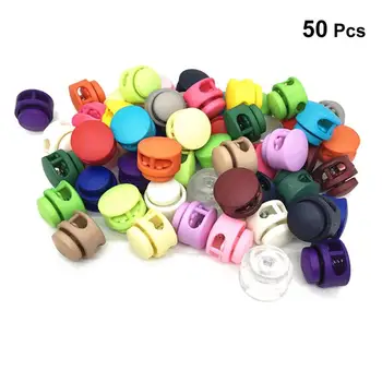 

100PCS Multi Color Cord Lock Toggle Clip Stopper 2 Hole Spring Cord Lock Toggle Stoppers Apparel Shoelace Sportswear Accessories