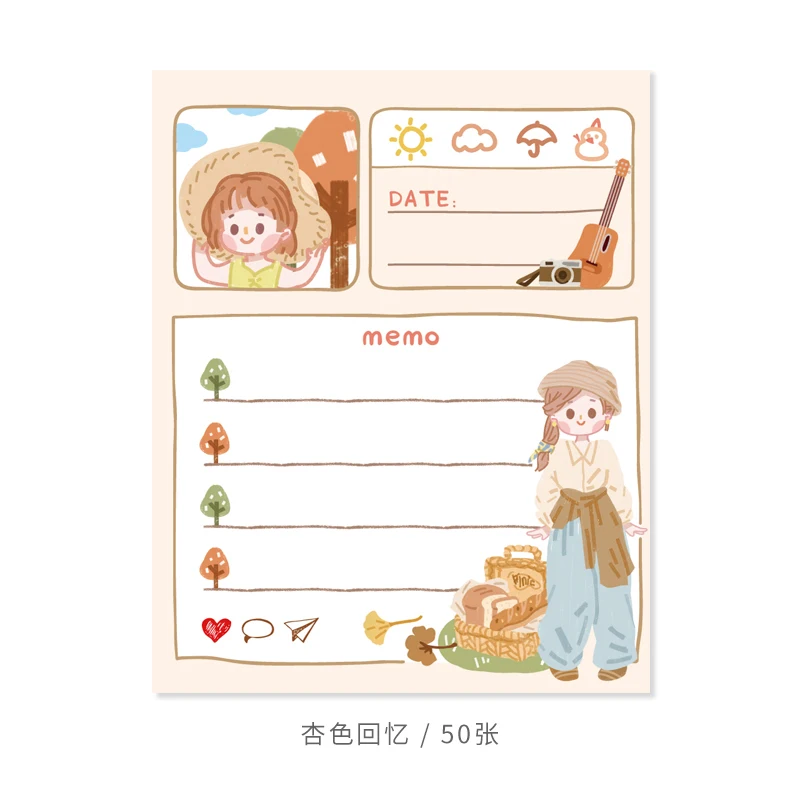 50 шт./компл. Kawaii бумаги для заметок на клейкой основе стильная футболка с изображением персонажей видеоигр график To Do List кавайные этикетки офисные школьные принадлежности, блокноты в стационарный Блокнот - Цвет: 3