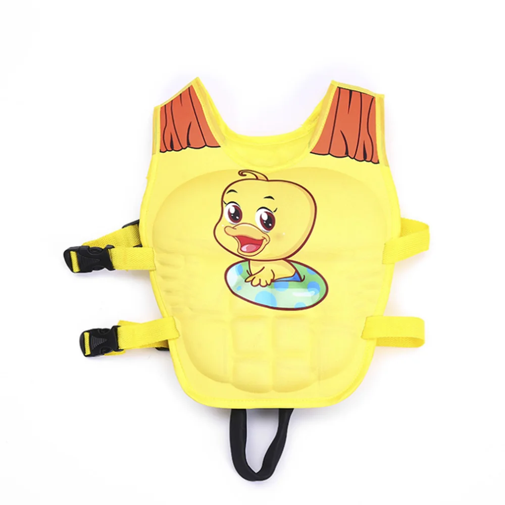 Спасательная куртка с героями мультфильмов; детская Спасательная куртка; рыболовный жилет; купальный костюм для мальчиков и девочек; солнцезащитный крем; плавучие кольца; Гребля - Цвет: Duck