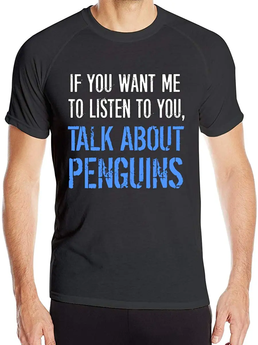 FGHFG Mens Short Sleeve T Shirt Print with Funny Penguins Moisture Round Neck |