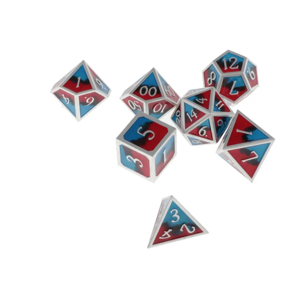 7 упаковок, многогранные кости, металлические, для драконов, чешуи, D&D, Pathfinder, RPG, кубики, азартные игры, цифровые кубики, вечерние