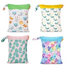 HAPPYFLUTE – Sacs de couches réutilisables, pochette imperméable,humide/sec à double fermeture éclair pour bébé, housse de couche réutilisable, 