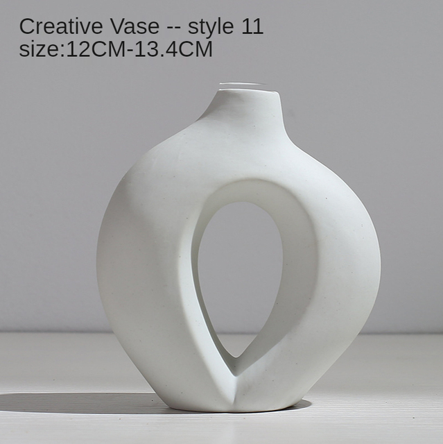 Ceramic Vase White Nordic Style Ceramic Vase Modern Minimalist Vase Vase for Home Decoration Decoracion Nordica Hogar