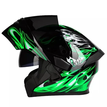 

New Arrival 2020 Flip Up Motorcycle Helmet Racing Modular Dual Lens Motocross Moto Helmet Full Face Helmets Casco Moto Casque