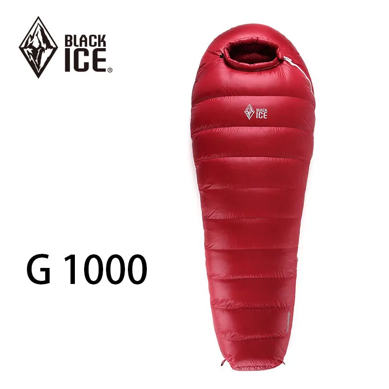 Черный ледяной G 1000 профессиональный уличный зимний спальный мешок с гусиным