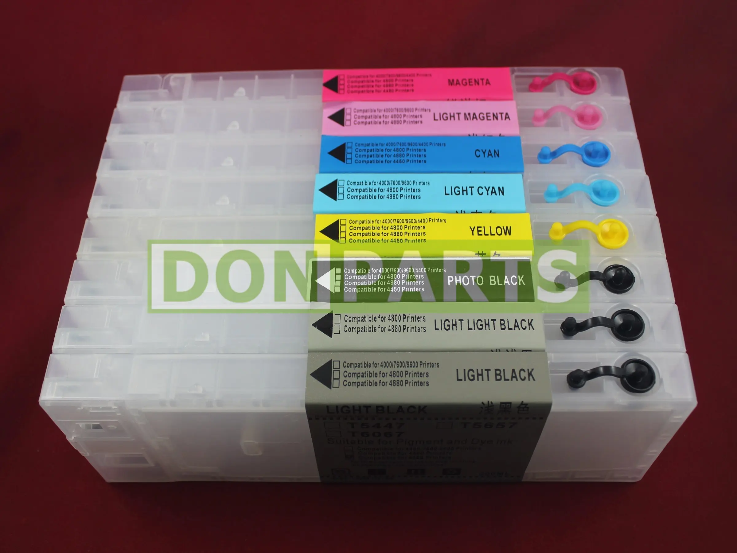 8 Pack 300ml Refillable Ink Cartridges 