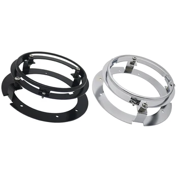 

5 3/4" 5.75 inch Black/Chrome Motorcycle LED Headlight Mounting Bracket Ring for 5.75Inch Round LED Headlamp Projector