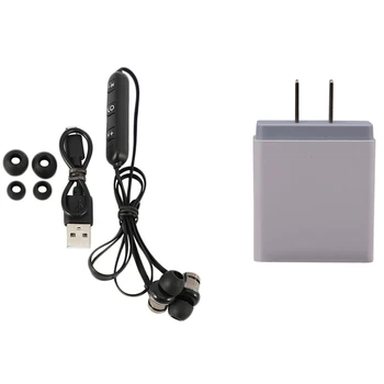 

Xt11 netic Music Bluetooth 4.2 Earphone & 5V 3.1A Digital Display USB Charger Universal (US Plug,White)