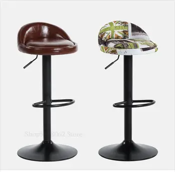 

Iron Bar Stool Lift High Chair Modern Minimalist Bar Chair Back Chair Home Rotating Chair Nail Stool