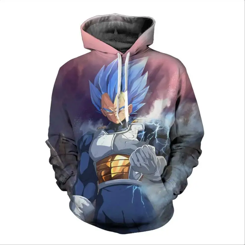 I2u 3d принт размера плюс пуловер Топы dragon ball Гоку мультфильм толстовки Толстовка С Карманами Для Взрослых