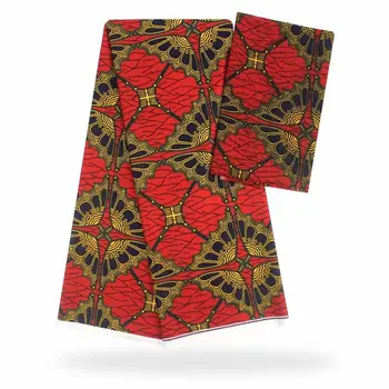 

Hot selling stretch satin silk fabric african printed wax design Digital print satin material for woman dress 4+2 yards