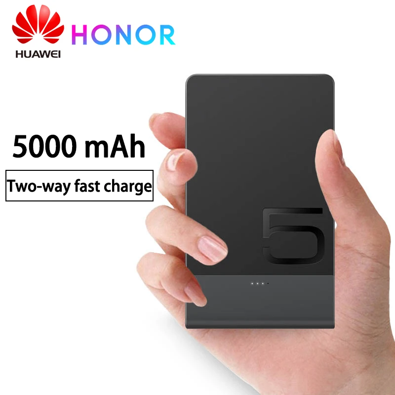 Внешний аккумулятор huawei honor 100% оригинал 5000 мАч CP06 двусторонняя быстрая зарядка 5 В
