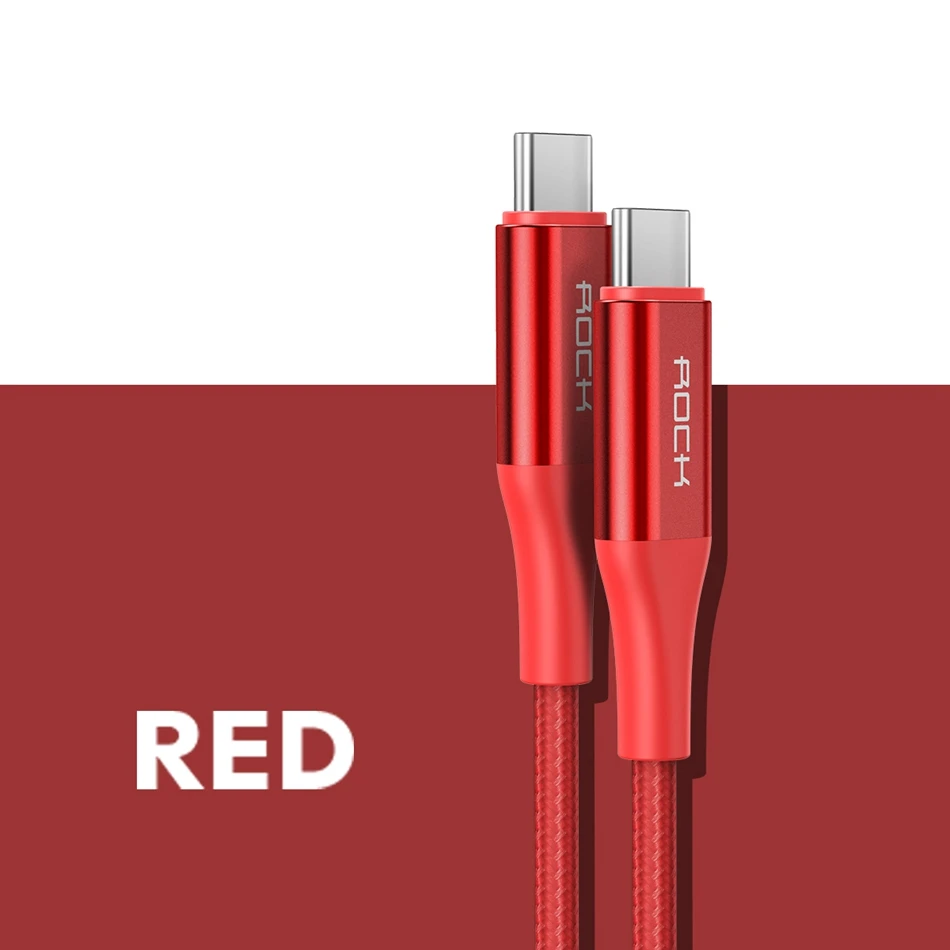 Кабель ROCK usb type C для type-C для samsung Xiaomi huawei PD Quick Charge 4,0 5A Быстрая зарядка USB-C кабель для передачи данных для устройств type-C
