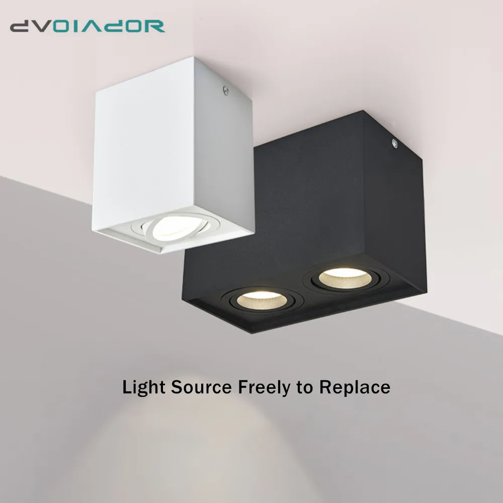 

Square Surface Mounted LED Downlight Adjustable Spot light GU10 LED Bulb Ceiling downlight for indoor Foyer,Living Room light