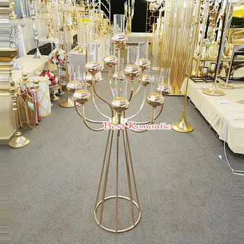 

10pcs /lot Metal 16-head candlestick wedding road guide celebration party tabletop layout