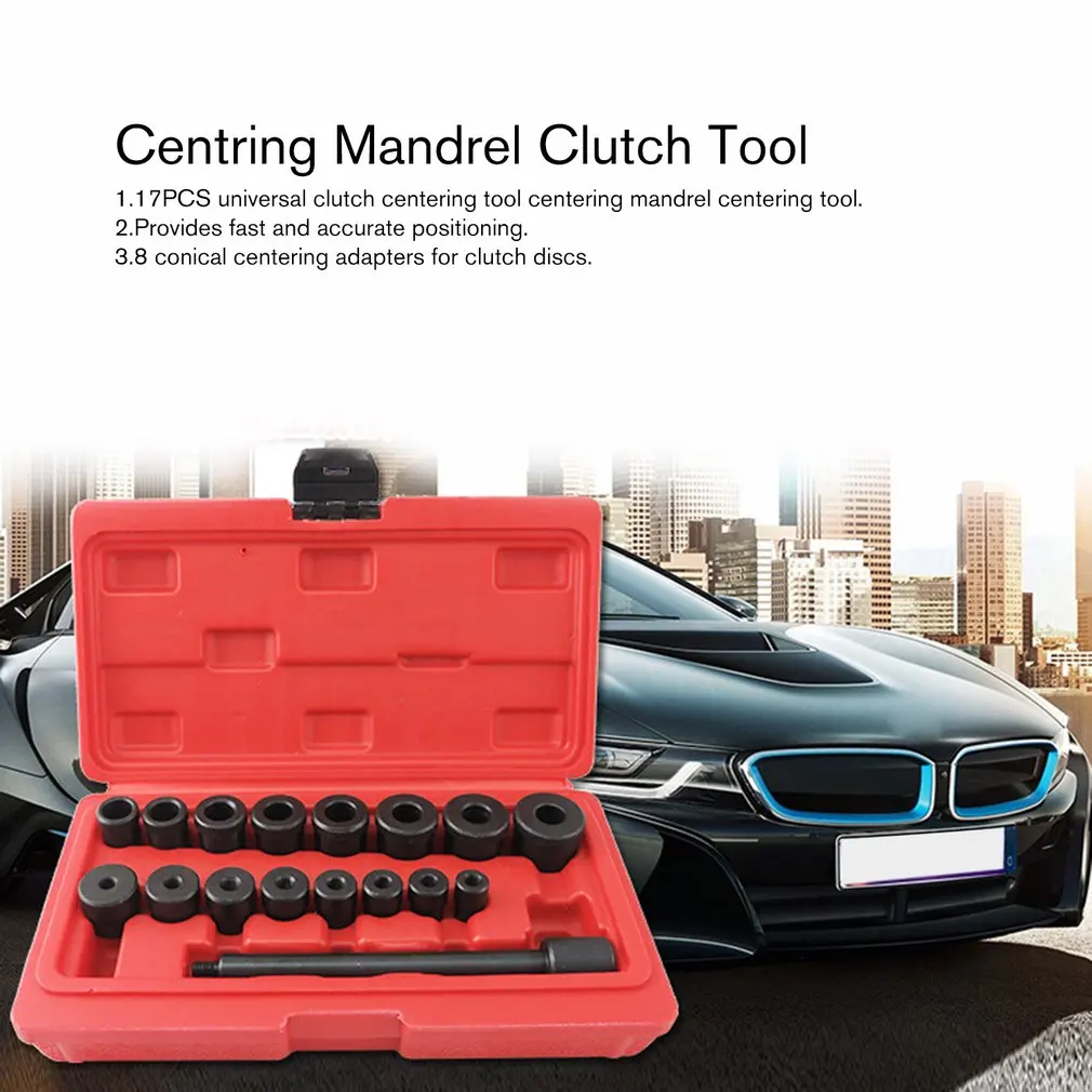 17Pcs/set Metal Centring Mandrel Clutch Tool Clutch Installing Tool Coupling Spine Set Clutch Alignment Tool Kit Car Accessories