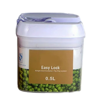 

Rectangular Dry Food Flour Beans Airtight Flip Storage Container Box Holder