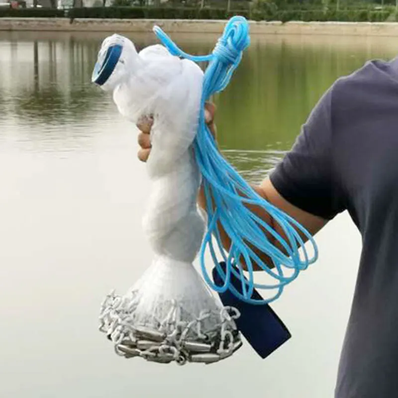 

2.4m3.0m3.6m Fishing Casting Net American Acyclic Steel Pendant Small Mesh Trap For Fish Network Goods Tire Line Small Mesh Cast