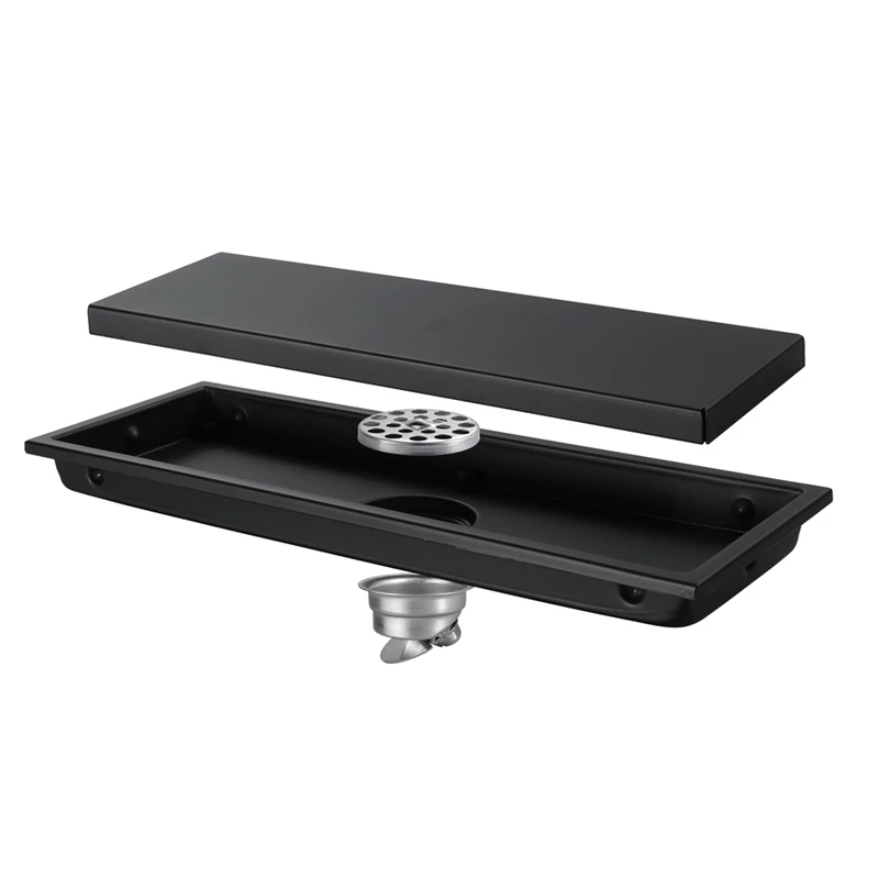 

Floor Drains Stainless Steel Linear Shower Floor Drains Tile Insert Drain Channel for Bathroom Kitchen Anti-Odor Invisible Strai