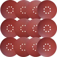 Disque de ponçage abrasif 9 pouces, 8 trous avec boucle à crochet, 5 pièces, 60 2000 grains, 225mm, pour ponceuse à cloisons sèches, finition de meubles en bois