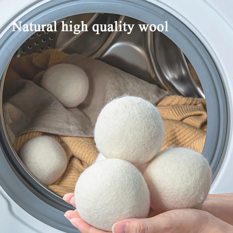 Boule d'assouplissant en laine biologique naturelle, sèche-linge, lavage à  la maison, kit de sourire, 5 cm, 6 cm, 7cm - AliExpress