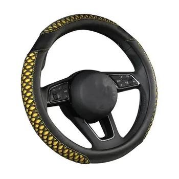 

Braid Car Steering Wheel Covers PU Leather Universal Steering Wheels Cover Anti-slip hand Weave Car Accessories
