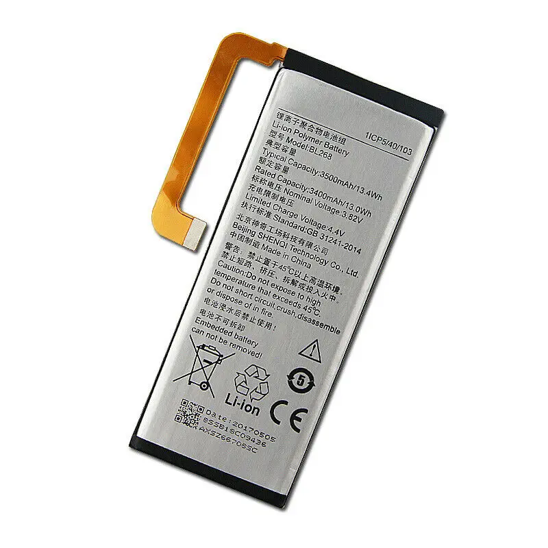Сменный аккумулятор для телефона BL268 для lenovo ZUK Z2 Z213 3500mAh