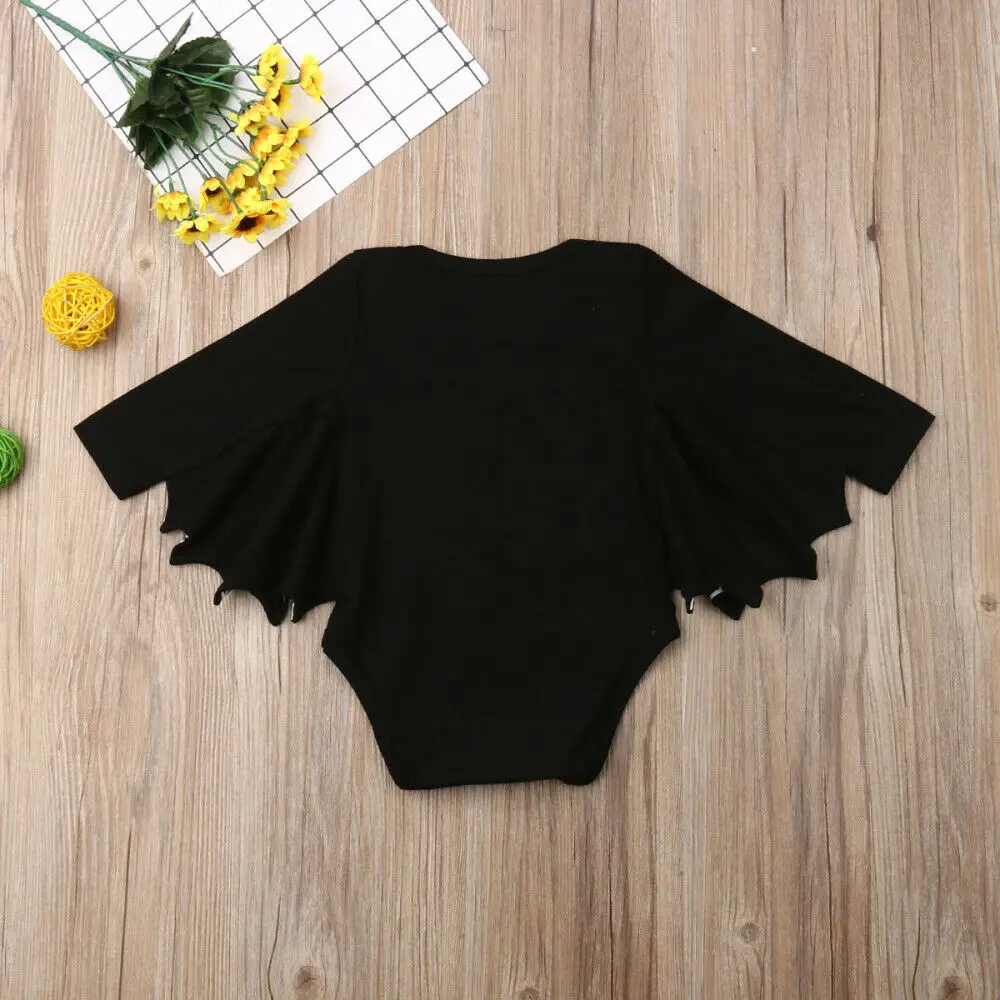 2019 New Newborn Baby Girl Boy Brother Sisters Halloween Bat Clothes Romper T-Shirt Tops Cool Costume Party Clothes 3M-5Y