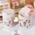 W&G Ins Desktop Small Trash Bin Waste Bin Bedroom Home Cute Trash Can With Lid Mini Garbage Storage Box Organizer Send Sticker