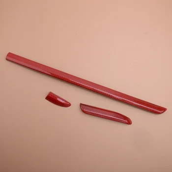 

Car ABS Red Carbon Fiber Style Center Console Dashboard Decor Trim Strips Fit For Audi A3 8V S3 2013-2014 2015 2016 2017 LHD