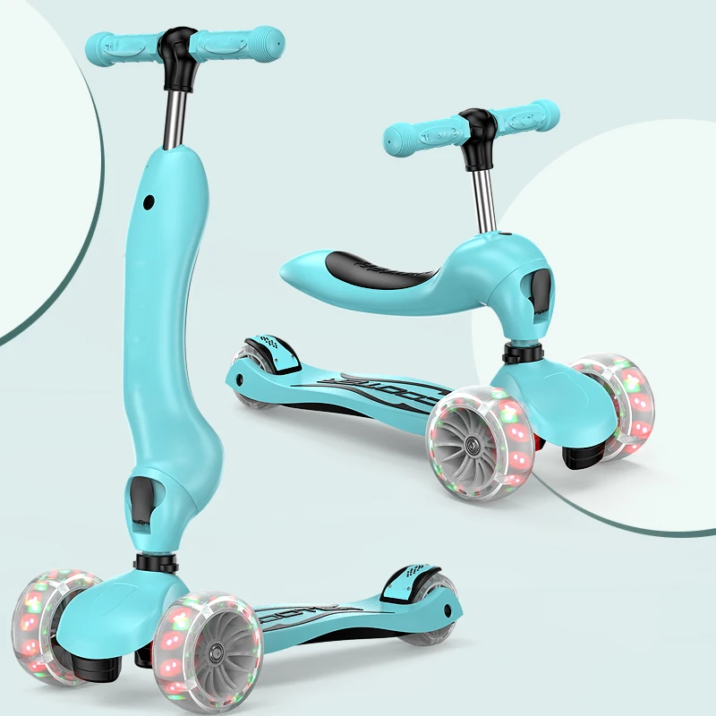 Tanie Dzieci skuter samochód dla dzieci 2 6 lat skater Surf skuter koło odbłyskowe składane 2 w 1 skuter chodzik dla dzieci zabawki na zewnątrz