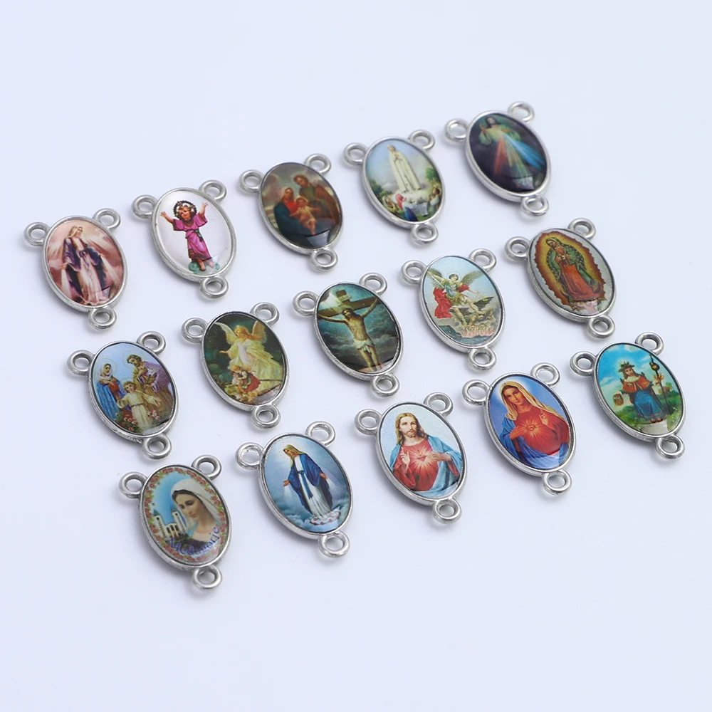 100pcs of Assorted Double Sided Holy Family Divine Mercy Medal Rosary Centerpieces 3