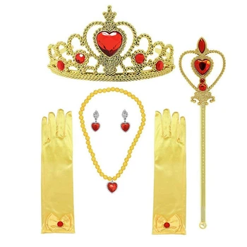 

Princess Crown Wand Necklaces Gloves Tiara Birthday Gift Xmas Presents for Girls